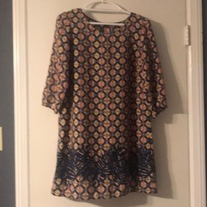 Long sleeve Dress with palm print